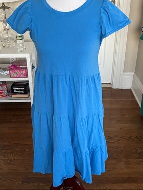 J. Crew Bright Blue Tiered Mini Dress